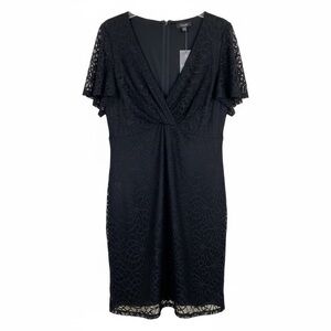 Chaps Elegant Navy Blue Lace Dress, 20W *NWT*